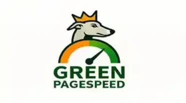 The logo of a Whippet dog wearing a crown with the words GrenPageSpeed written underneath