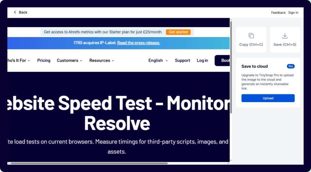 24/03/26 Uptrends website speed test and monitoring tool page showing a performance testing interface focused on measuring website load times and third party resource impact. The image highlights the platform’s ability to monitor, analyse, and resolve performance issues by testing scripts, images, and other assets across real browser environments.