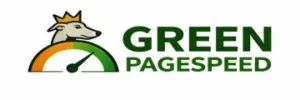 29/03/26 Green PageSpeed logo featuring a stylised green speedometer with an orange needle and a fox head above it, next to bold green text reading “GREEN PAGESPEED” on a white background, representing website speed optimisation and performance improvement